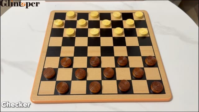 Glintoper 5-in-1 Wooden Board Game with 2 Reversible Boards for Chess, Checkers, Chinese Checkers, Snakes and Ladders, Tic Tac Toe, Tabletop Combo Classic Portable Board Games for Kids to Adult