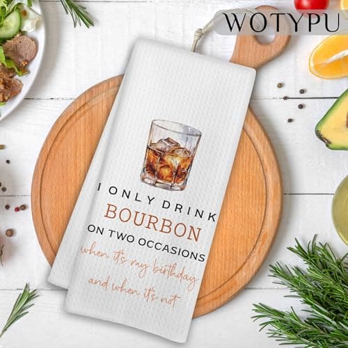 Bourbon Gifts Kitchen Bar Towels, Gifts for Whiskey Lovers Dish Tea Towel, Bourbon Lover Decorative Hand Towels for Kitchen Bar Cart Decor, 16x24 Inch B0FNDNMVDV