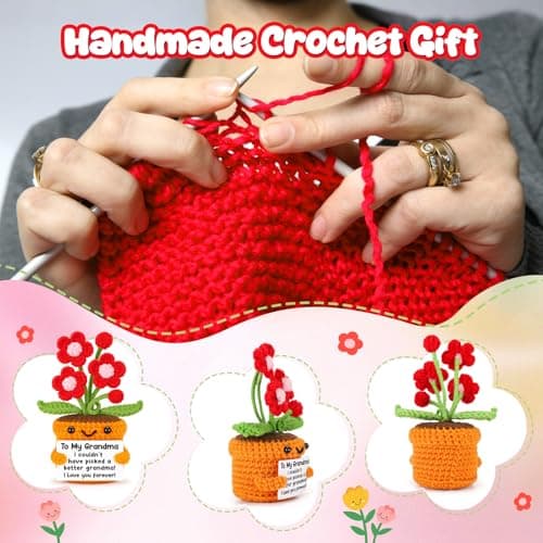 I Love You Crochet Flower Decor for Great Grandma Gigi Nana from Granddaughter Grandson Grandkids Grandparents Day Agantree art Grandma Gifts for Grandma Christmas Birthday Thanksgiving B0F626T63Q