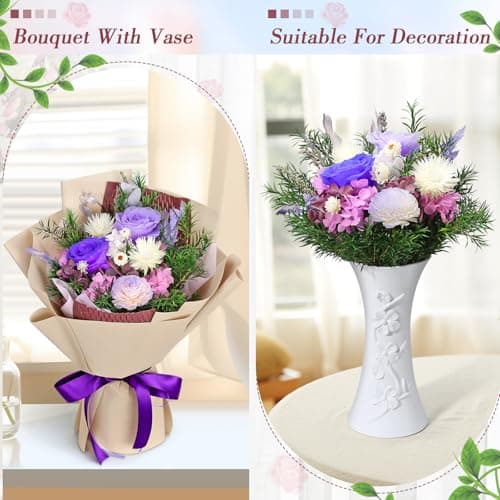 Preserved Flowers Bouquet, Flowers for Delivery Prime, Birthday Gifts for Women, Wife, Mother, Her (Purple)