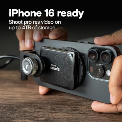 Crucial X10 Pro 1TB Portable SSD, Up to 2100MB/s Read, 2000MB/s Write, 3.2 USB-C, External Solid State Drive, Durable Storage for PC & Mac, for Professional Creators, Black - CT1000X10PROSSD902