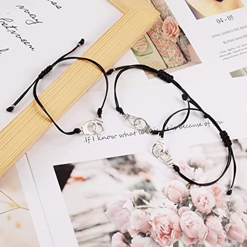 GBTBYS 2/3/4 PCS Best Friend Bracelet for Women Men, Matching Bracelets for Couples, Partners in Crime Bracelets, Handcuff BFF Friendship Bracelet Birthday Gifts for Her Him