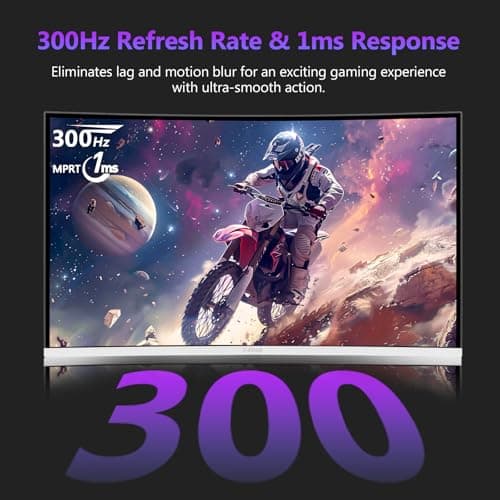 Z Z-EDGE 27 inch Curved Gaming Monitor, FHD 1080P 300Hz 240Hz Computer Monitor, Ultra-Fast MPRT 1ms Curved Monitor, 1500R, 16.7M Colors, UG27H Frameless Bezel, 2X DP 1.4 Ports and 2X HDMI 2.0 Ports