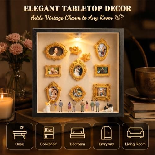 Creative Story Scene Building Set with Remote Control Warm Light, Vintage Decor Gift for Women, Friends and Family BlueFire DIY Mini Museum Kit, Handmade Shadow Box Craft with LED Light B0H29B9VVH