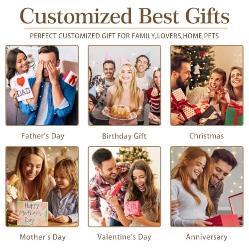 Personalized Photo Frame Gifts for Grandma Grandpa Wife Kids Baby Her Him on Christmas Birthday Mothers Fathers Day Custom Family Picture Frame, Christmas Family Gifts for Women Men Mom Dad B0HGY9689D