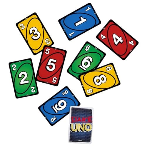 Mattel Games Liar’s UNO Card Game in Travel & Storage Tin for Adults, Kids, Families, Parties & Game Nights, Outwit Other Players with Bluffing & Trickery (Amazon Exclusive)