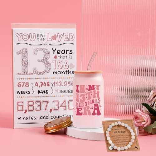 13th Birthday Gifts for Girls,13 Birthday Girl Gift,13 Years Old Girl Gift Ideas,8 Pcs Unique 13th Gifts for Daughter, Niece, Granddaughter, Official Teenager