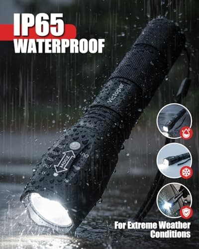 Victoper LED Flashlight 2 Pack, Bright Tactical Torch High Lumens with 5 Modes, Waterproof Zoomable Flash Light for Outdoor, Gifts for Men, Dorm Room Hunting Camping Essentials Gear for Guys