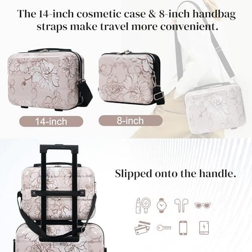 Merax 5 Piece Luggage set of printing hard shell suitcases with Double Spinner Wheels Suitcase with Lock 8" 14" 20" 24" 28"