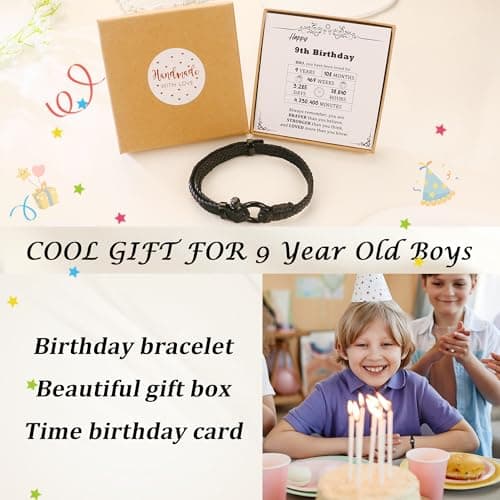 Adjustable Triple Protection Bracelet with Inspirational Card and Gift Box, Birthday Gifts for Him Boys Men Boyfriend Sereney 9-60 Year Old Boy Birthday Gifts, Bracelet for Brother Men and Son B0CD7PTWG4