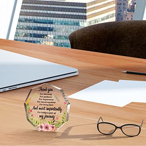 Appreciation Gifts with Inspirational Quotes Gift for Coworker Employee Nurse Acrylic Xmas Desk Decor for Teacher Leader Boss Yinder Acrylic Christmas Appreciation Thank You Gifts, Nonagon Poppy B0BLGD4QTQ