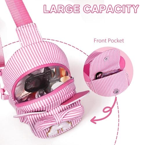 Personalized Gifts for Girls Sling Bag Purse for Toddler, 2 3 4 5 6 7 8 Year Old Girls Crossbody Bag Toddler Purse Anoup Gifts for 2 3 4 5 6 Year Old Girl Sling Bag for Girls Kids, Pink E B0GY869KBQ