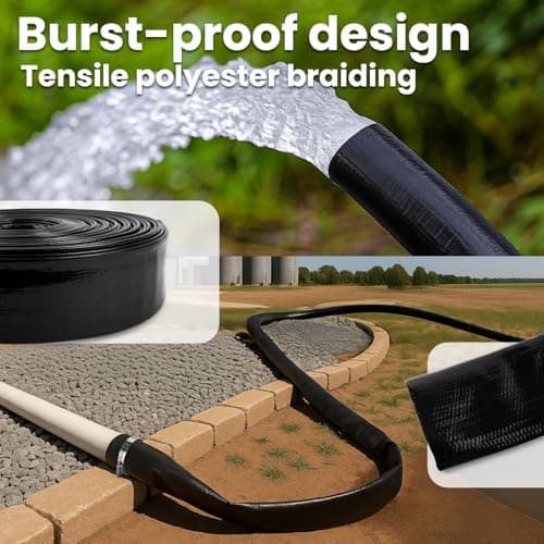 XtremepowerUS Backwash Hose Extra Heavy-Duty Pool Drain Hose 1.5" x 100 ft – 47 MIL Thickness Drain Hose with Clamp for Filter Pump or Sump Discharge