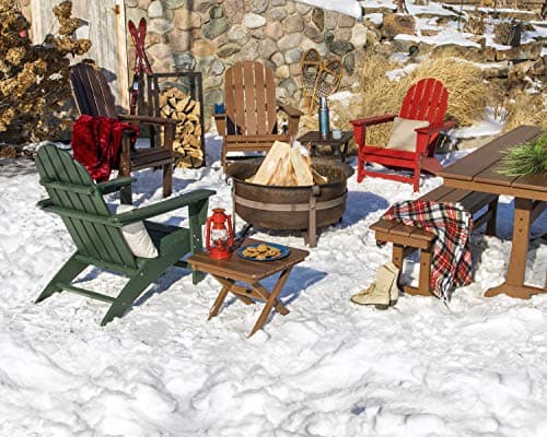 Polywood Vineyard Adirondack Chair, Outdoor Patio Furniture, All-Weather Composite, Pool Deck Garden Chair, Made in USA, Slate Grey