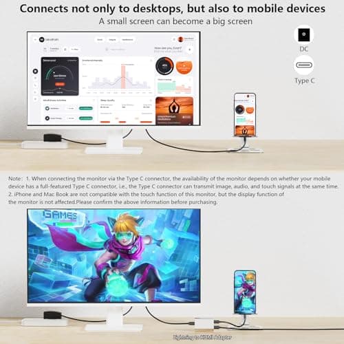 Touchscreen Monitor 2K 27 Inch IPS Gaming 100Hz, 10-Point Touch QHD 2560x1440 PC Display, HDMI VGA USBC Computer Monitor, Built-in Speakers, White