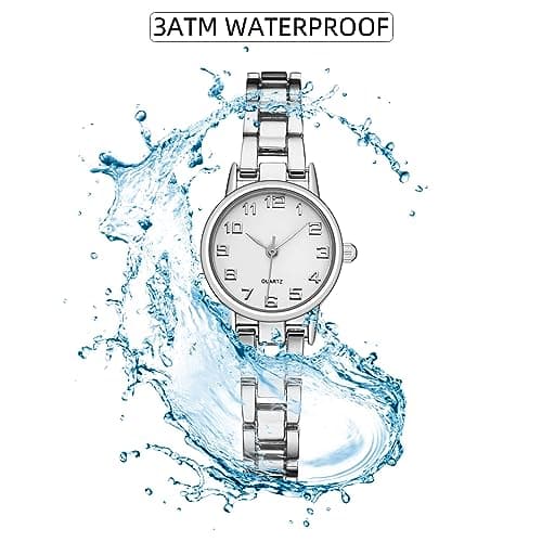 TWOPTION Womens Waterproof Wrist Watch,Women's Small Thin Analog Bracelet Quartz Watch Dainty Christmas Gifts