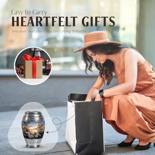 Daisies Flower Urn - Mini Urns for Ashes for Women - Companion Urn for Husband & Wife - Decorative Sunset Urns for Human Ashes Dad - Mom Cremation & Burial - 3 Inch B0GRV4BWNB