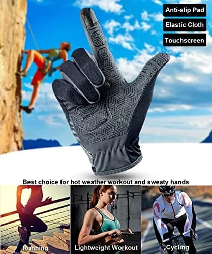 SUJAYU Full Finger Hiking & Cycling Gloves - Thin Gloves for Men & Women - UV Protection, Great for Adult Bikes, Driving & Gym