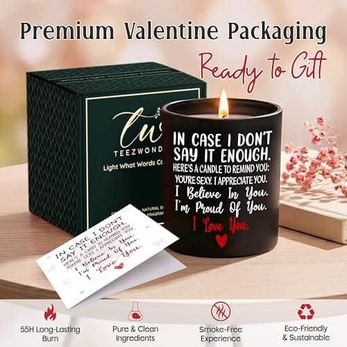 TEEZWONDER Anniversary Wedding Gifts for Women Men - Long Lasting Vanilla Lavender Candle 10 Oz - Birthday Romantic Gifts for Him Her, Girlfriend Boyfriend Birthday Gift Ideas, Gift for Husband Wife