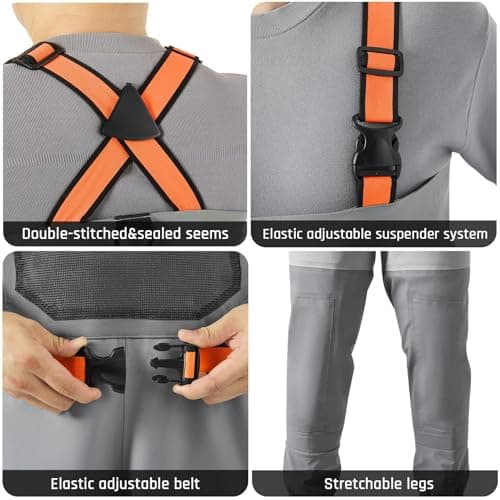 Hunthor Fishing Waders for Men Waterproof Breathable Chest Wader with Insulated Stockingfoot for Fly Fishing, Hunting, Wading