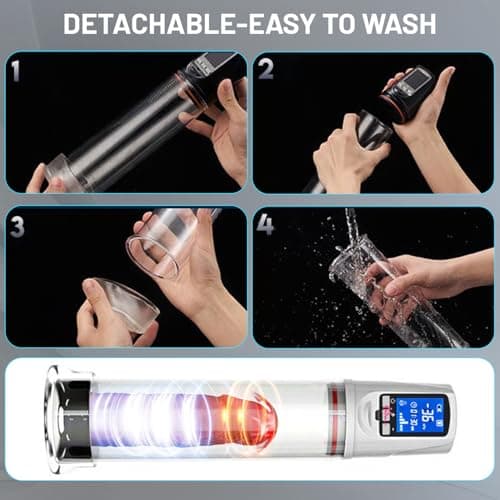 Men's Growth Pump with Strong Suction Vacuum Pump with ED Screen Powerful Electric Vacuum Pump Inch Adjustable Men's Underwear Set Training Tools to Be a Bigger Men gyh05