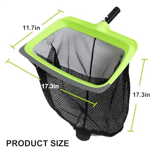Sepetrel Swimming Pool Leaf Skimmer Net,Rubber Lip & Reinforced Frame Double-Layer Deep Rake(NO Pole)