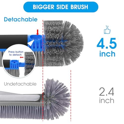 20'' 2 in 1 Pool Brush Head Cobweb Duster Heavy Duty Pool Cleaning Detachable Round Brush with EZ Clip & Wavy Nylon Bristles for Inground Pool & Above-Ground Pool (Without Pole)
