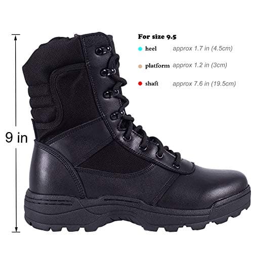RIELD Men's Military Tactical Work Boots Side Zipper Jungle Army Combat Boots