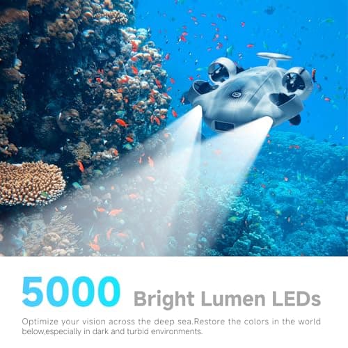 【2025 New】V-EVO 4K60FPS Underwater Drone Kit with Removal SD Card, QYSEA AI Vision Lock 360° Omnidirectional Movement Underwater ROV with Depth Hold, Portable Robot with VR Control, Posture Lock