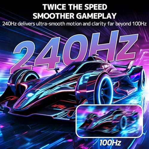 CRUA 32" Curved Gaming Monitor, 240Hz FHD 1920x1080 VA Panel, 1800R Display, AMD FreeSync, 120% sRGB, Low Blue Light, HDMI & DP, Wall Mountable PC Monitor for Gaming, Streaming & Work, Black