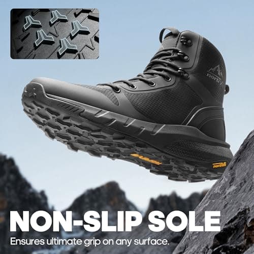 NORTIV 8 Men's Military Tactical Boot Lightweight Comfortable Boots for Work All Day Side Zipper Motorcycle Combat Hiking Boots Metrostrike(8-9 Inches)
