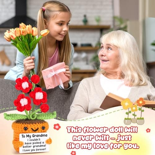 I Love You Crochet Flower Decor for Great Grandma Gigi Nana from Granddaughter Grandson Grandkids Grandparents Day Agantree art Grandma Gifts for Grandma Christmas Birthday Thanksgiving B0F626T63Q