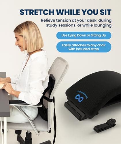 Everlasting Comfort Lumbar Support Board Back Stretcher for Lower Pain Relief - Adjustable Spine Decompression with 88 Acupressure Nodes - Back Cracking Device with Chair Strap for Posture Correction