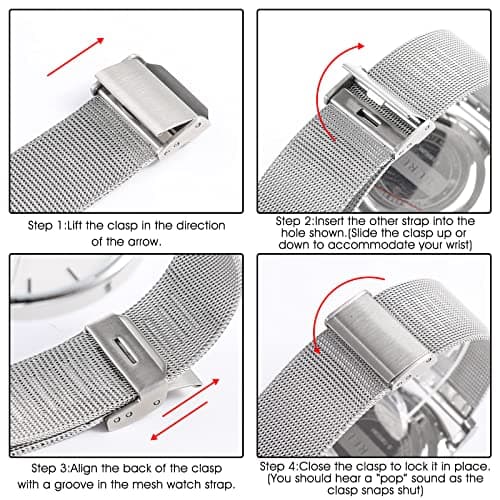 BUREI Men Wrist Watches Fashion Minimalist Analog Quartz Waterproof Watches for Men