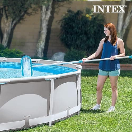 Intex 28003E Deluxe Above Ground Pool Maintenance Kit for Minimum 800 GPH Flow Rates with Vacuum, 110" Pole, Wall Brush and 24' Hose (Color May Vary)