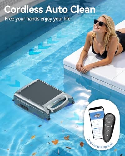 2026 New V1T Solar Pool Skimmer, Robotic Pool Surface Skimmer Cleaner with App Control, 7L Large Basket 24/7 Cleaning Smart Obstacle Avoidance Dual Charging Options Ideal for Above Ground Pool