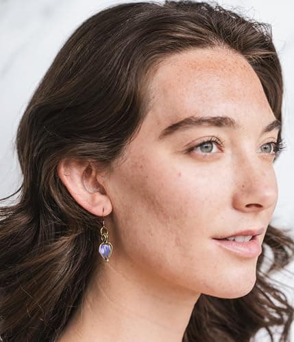 Bottled Up Designs Handmade Brass Drop Earrings, Sterling Silver, Eco Friendly, Recycled Vintage Bottles, Made in USA, Birthday Gifts, Mothers Day, Women, Anniversary