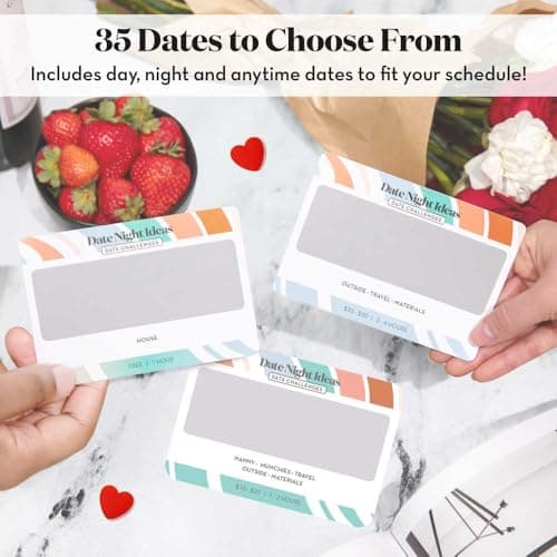 Romantic & Fun Scratch Off Date Night Ideas Card Game, Perfect Couple Gifts for Her or Him, Couple Gifts for Boyfriend, Girlfriend, Wife, Husband, Engagement, Birthday or Anniversaries