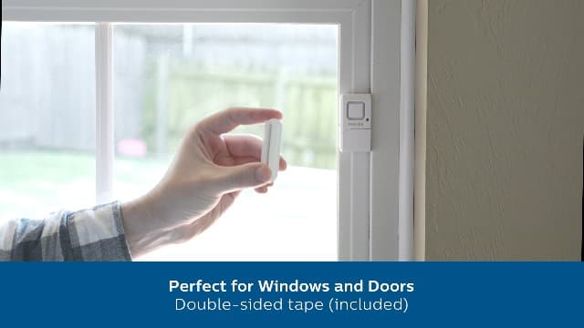 Philips Personal Security Window and Door Alarm, 4 Pack, DIY Protection, Burglar Alert, Wireless, Chime/Alarm, Easy Installation, Ideal for Home, Garage, Apartment, RV and More, LRM3320W/27
