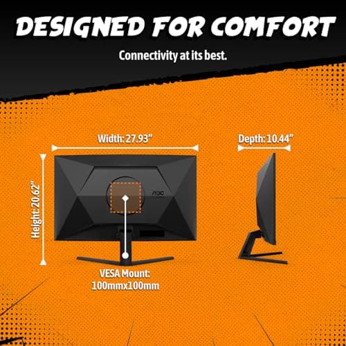 AOC CQ32G4VE 32" Curved Ultra-Wide Gaming Monitor QHD 2560x1440, 1500R, 180Hz, 0.5ms MPRT, 2X Display Port, HDMI, HDR, Gaming Console Compatible, 3-Year Zero Dead Pixel Guarantee
