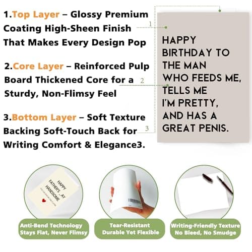 Funny Birthday Card Gift for Men Husband Boyfriend Him,Cheeky and Romantic Bday Card