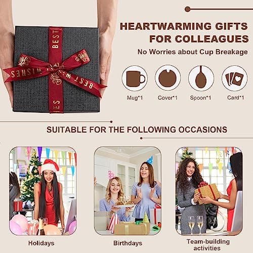 Going Away Farewell Gifts for Coworkers Female, Coworkers Birthday Office Appreciation Gift, Cup with Greeting Card, Gift Box Coworker Leaving Gifts for Women, Funny 14oz Pink Marble Gold Print Mug B0C6JT5JKV