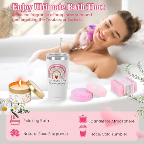 Get Well Soon Care Package for Women, 12 Pcs Deluxe Self-Care Gift Box with Pink Cozy Blanket, Tumbler, Candle & Spa Feel Better Basket – After Surgery, Thinking of You, Encouragement Recovery Gifts