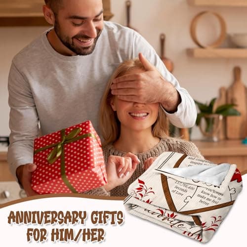 5 Year Anniversary Blanket Gift - 5 Year Anniversary Wedding Gifts for Him Her, 5th Anniversary Marriage Gifts for Husband Wife, Happy 5th Anniversary Blanket for Couple, 60"x50"