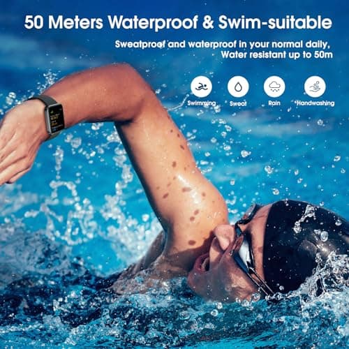 TYKOIT TYKOIT Smart Watch, Fitness Tracker with Heart Rate Monitor, Blood Oxygen, Sleep Tracker, 41mm Touchscreen Smartwatch for Android iOS Swimming Waterproof Pedometer Step Calories Tracker for Women Men