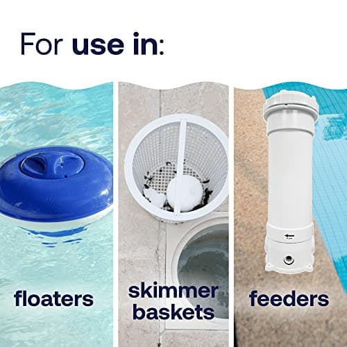 HTH 42049 Pool Care 1" Chlorine Tabs, Swimming Pool Sanitizer with Added Clarifier - Eliminates Bacteria & Algae, Makes Water Clean & Crystal Clear, Sanitizes & Protects - Slow Dissolving, 1.5 lbs