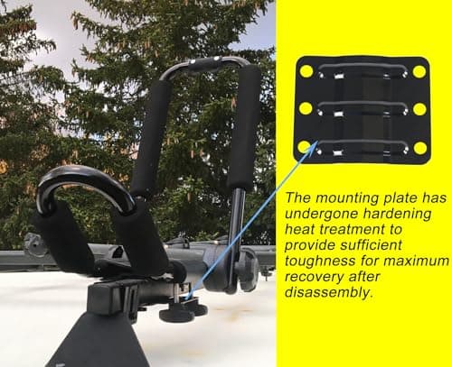 Folding Kayak roof Rack Adjustable for Kayak/Canoe/SUP,J-Bar Rack on Roof Mounting On SUV, Car and Truck Crossbars. (23-krf-1)