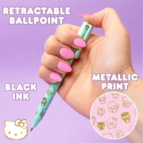 Horizon Group USA Hello Kitty & Friends 4-Piece Pen Set, My Melody, Kuromi, School and Office Supplies, Stationery