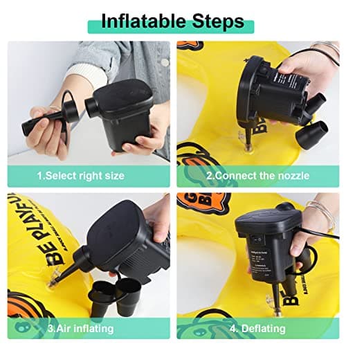 Electric Air Pump - Quick-Fill Portable AC110-120V Pump for Inflatables, Mattresses, Cushions, Pool Floats & More