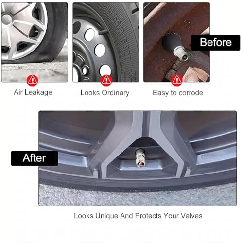 Tire Valve Stem Cap Cover Compatible for Toyota TRD Tundra 4Runner Trucks Series Belt O-Ring Seal tire Valve caps Silver 4 Pcs